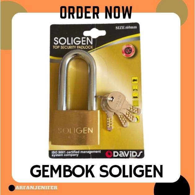 GEMBOK KUNINGAN TITIK 3 SOLEN ANTI MALING