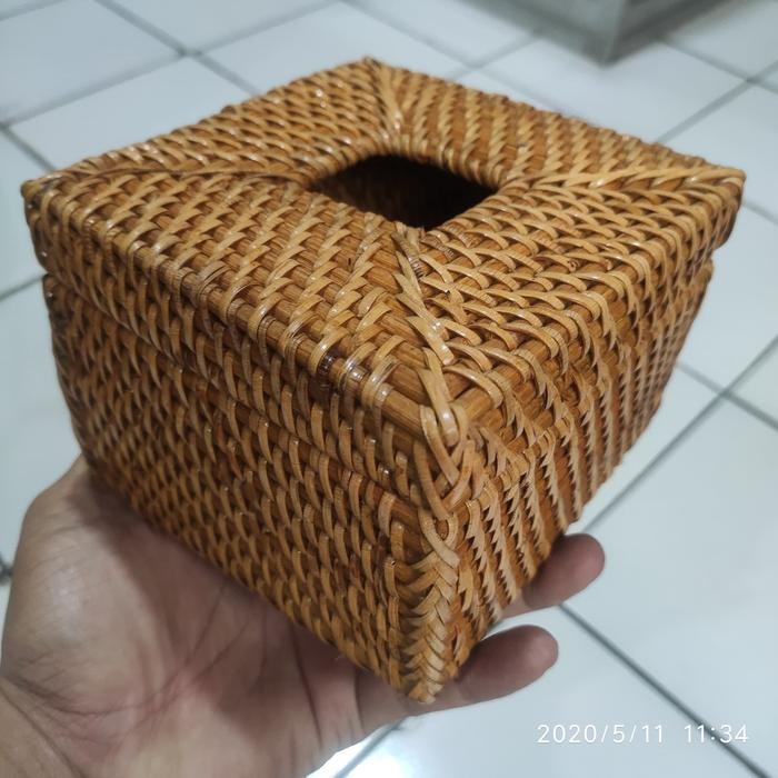 PREMIUM Box Tissue rotan/tempat tissue anyaman rotan kotak