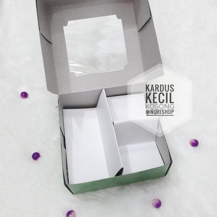 PREMIUM Kardus Kosong Snack Kecil Lembaran Oleh Oleh Haji Umroh 50pcs 3 sekat