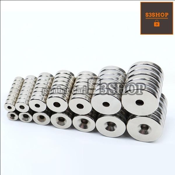 (Expert) Magnet NEODYMIUM SUPER KUAT N52 Koin Cincin Ring Baut Magnet Lubang
