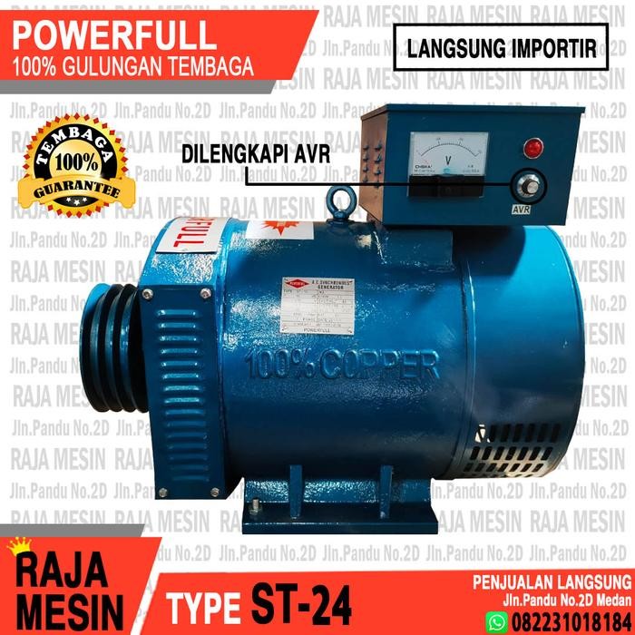 DINAMO PEMBANGKIT LISTRIK ST-24KW POWERFULL ALTERNATOR #100% TEMBAGA