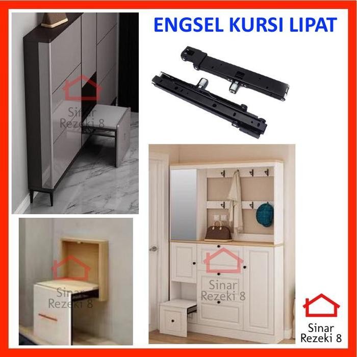 ENGSEL KURSI LIPAT HIDROLIK / DINDING LEMARI SEPATU TARIK HEMAT RUANG