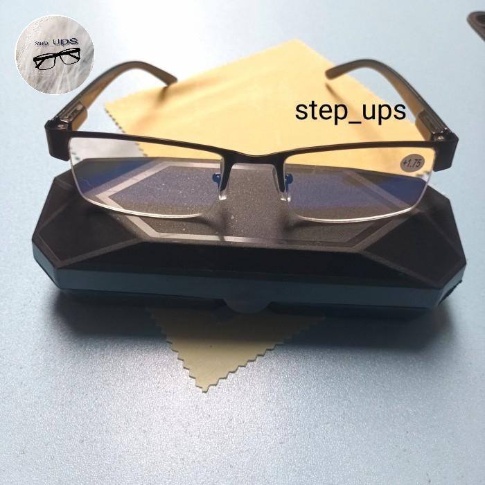 KACAMATA BACA PLUS SEMI RIMLESS LENSA BLUE LIGHT BLOCKING ENGSEL PEGAS