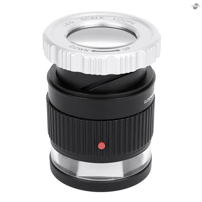 

LED Scale Loupe 30X Adjustable Magnification Magnifier Metal