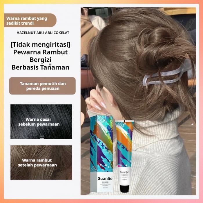 COD+Pengiriman Cepat95ml Guanjie Pewarna Rambut Cat Rambut Ash Blue Pewarna Rambut/Tanpa Pemutih