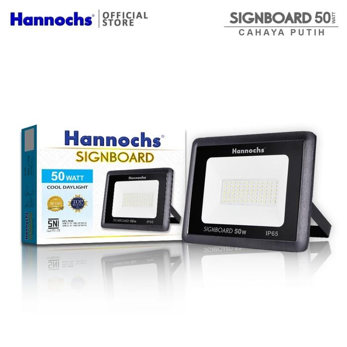 HANNOCHS LED FLOOD LIGHT SIGNBOARD 50 WATT CDL - PUTIH / LAMPU SOROT