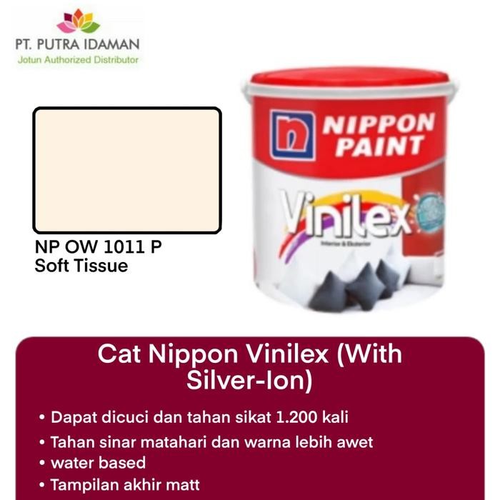 CAT INTERIOR NIPPON PAINT VINILEX 5KG - SOFT TISSUE OW 1011P