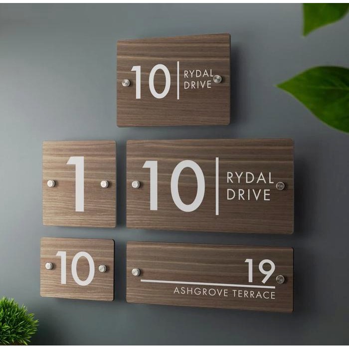 NOMOR RUMAH ACP MOTIF WOODEN KAYU