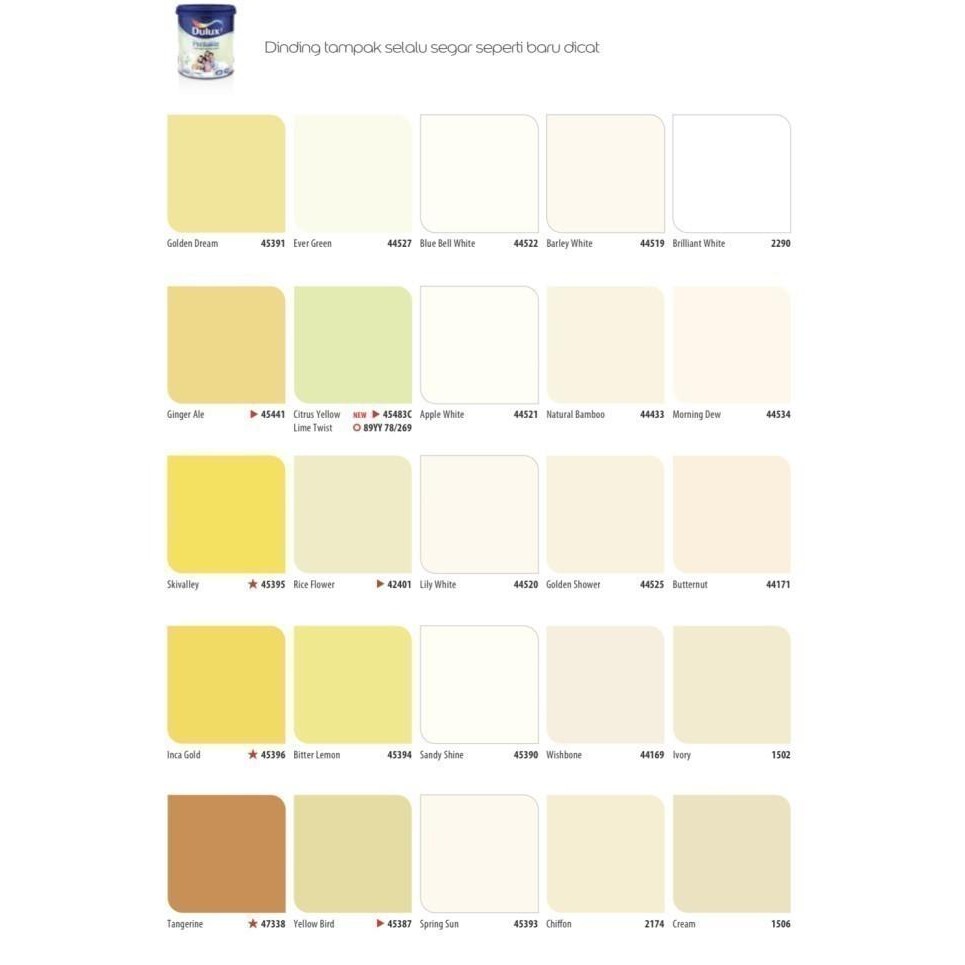 DULUX PENTALITE 2.5L / BARLEY WHITE / NATURAL BAMBOO / GOLDEN SHOWER