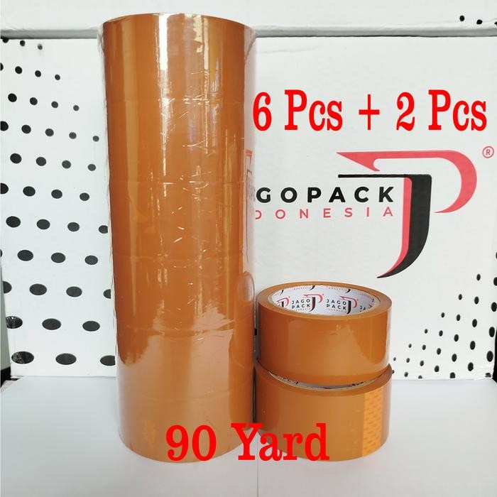 

HEMAT 8 PCS [ 6+2 ] - Lakban Coklat Ekonomis 45 x 90 yard - Jago Pack Indonesia