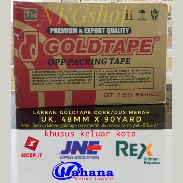 

HOT SALE! Lakban Goldtape/OPP Goldtape dus merah 2" 48mm x 90yard (1dus = 72pcs)
