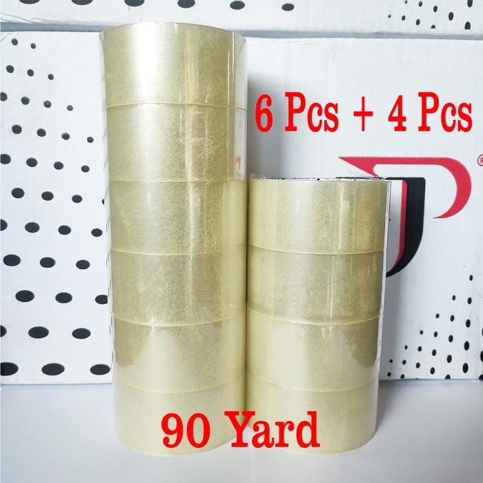 

PROMO! Paket 10 PCS [ 6+4] - Lakban Bening Ekonomis 45 x 90 yard - Lakban Packing - Jago Pack