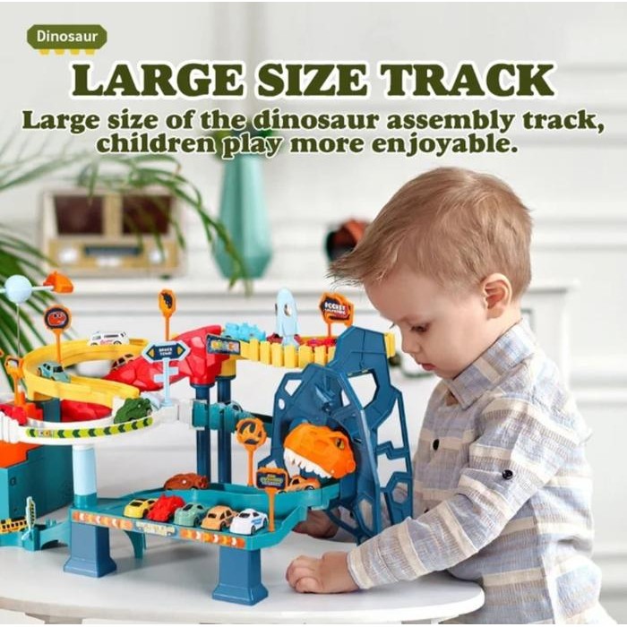 [Capt] Mainan Mobil Mobilan Anak Rel Lintasan Mobil Petualangan Orbit Dino - Dino Space Orbit Toys