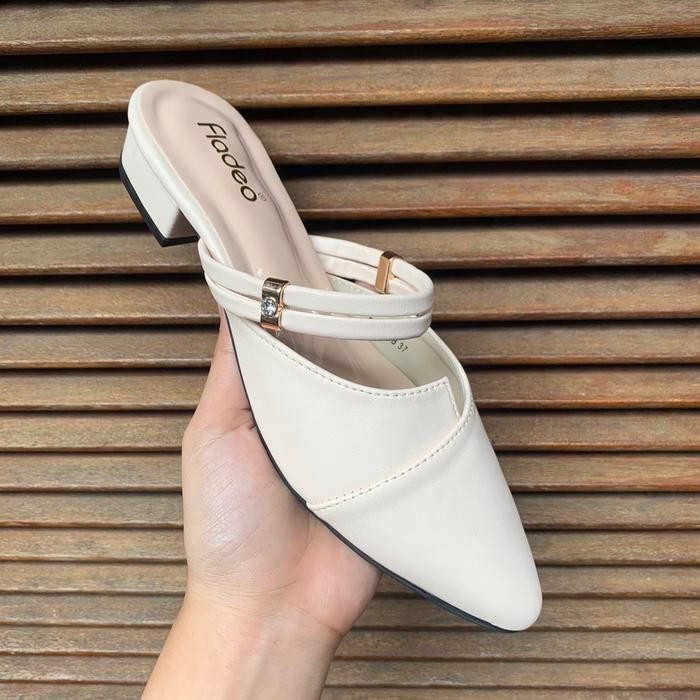 BEST SELLER Sandal Wanita FLADEO Mules Heels 3cm Sendal Cewek Shoes