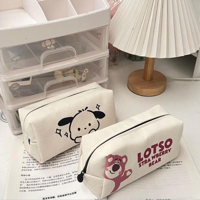 

Kotak Pensil Sekolah Canvas Karakter Lotso Tempat Pensil Anak Korea