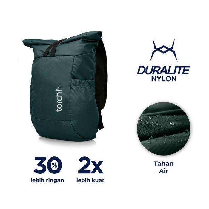 JTTOP" TORCH SHIROI TAS RANSEL LIPAT PRIA WANITA TAHAN AIR 19+2 LITER