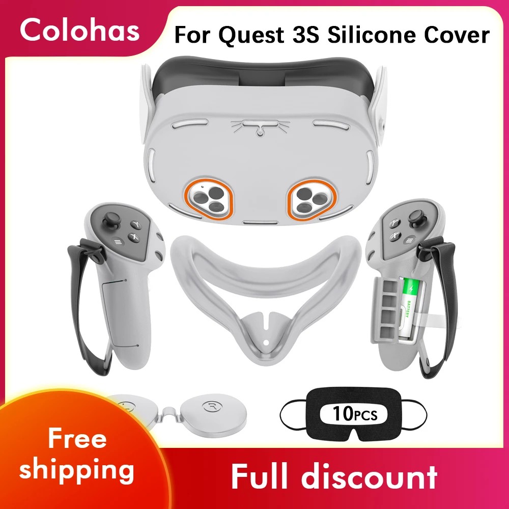 For Meta Quest 3S Silicone Cover Protective Cover Controller Case VR Headset Grip Protector for Meta