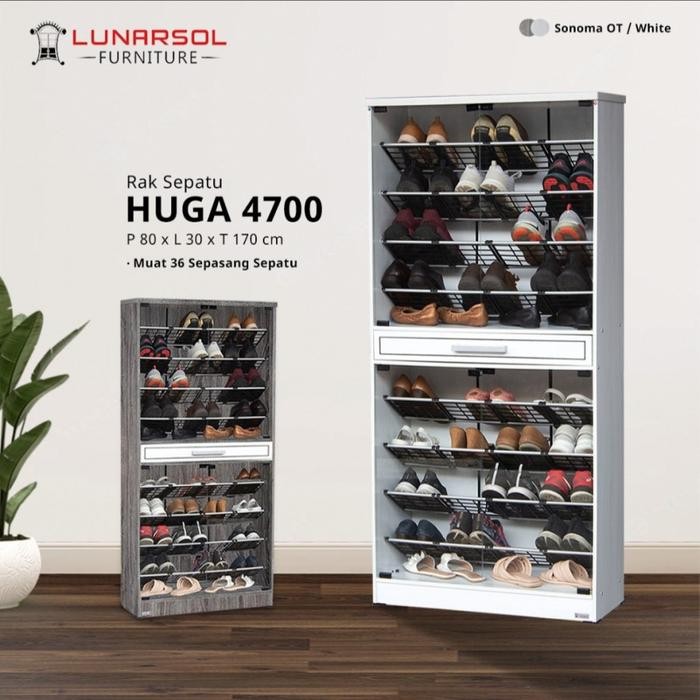 BEST SELLER NOTA INVOICE RAK SEPATU RAK SANDAL MINIMALIS PINTU KACA SHOE RACK HUGA 4700 TERMURAH