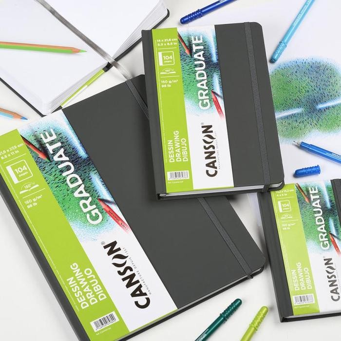 

Canson Graduate Drawing Hard Cover Art Journal 104 Pages 160 Gsm