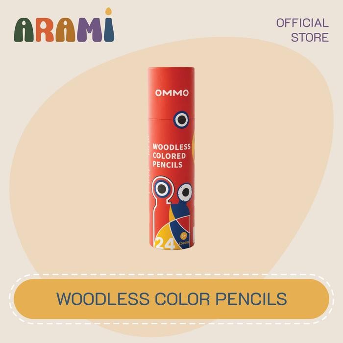 

OMMO ARAMI Woodless Colored Pencils Slim Crayon Pensil Warna Tanpa Kayu Anak