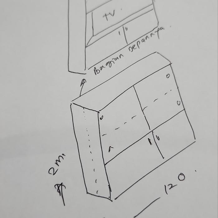 Partisi Tv 2 Muka 120cm Bahan Plywood( Bukan Serbuk)/trinityjayafurniture