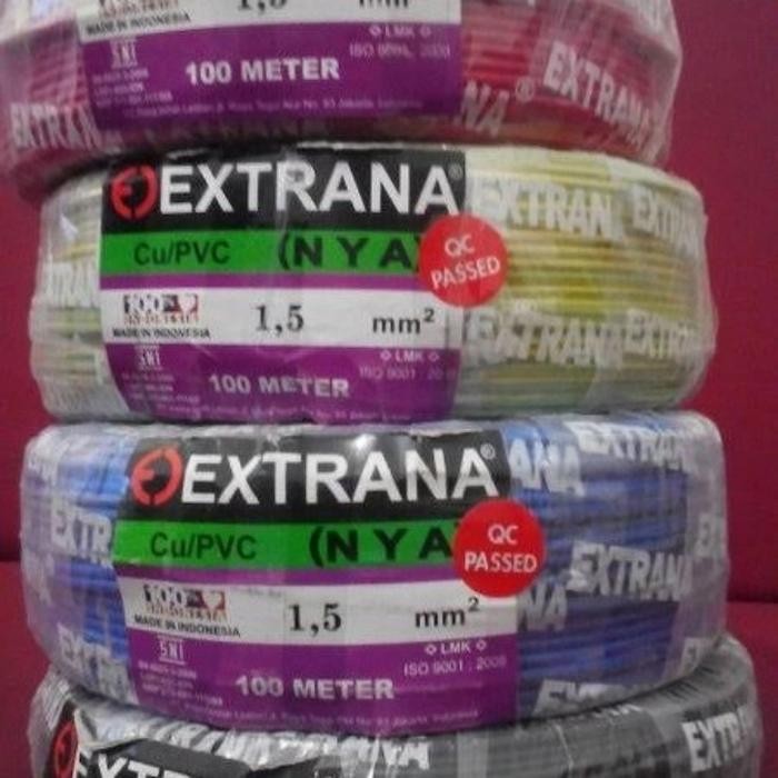 Kabel NYA 1,5 mm Extrana 100m Kabel Listrik Kawat NYA 1.5 mm Extrana