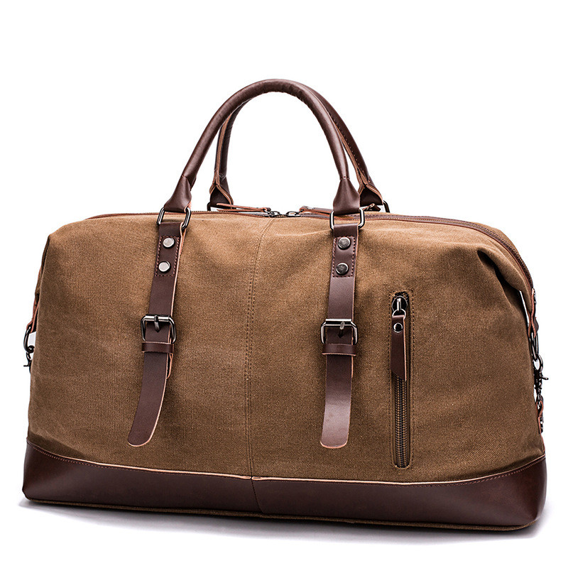 Sale Large Capacity Canvas Leather Men Travel Bags carry on bag Luggage Bag Men Duffel Bag luggage