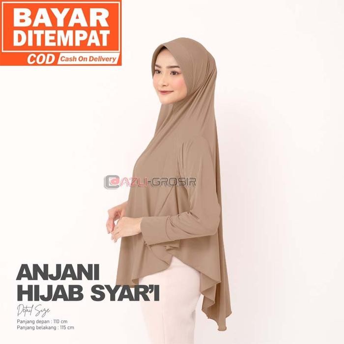 Hijab Lengan Anjani Panjang Jumbo Pet Antem Jersey Premium