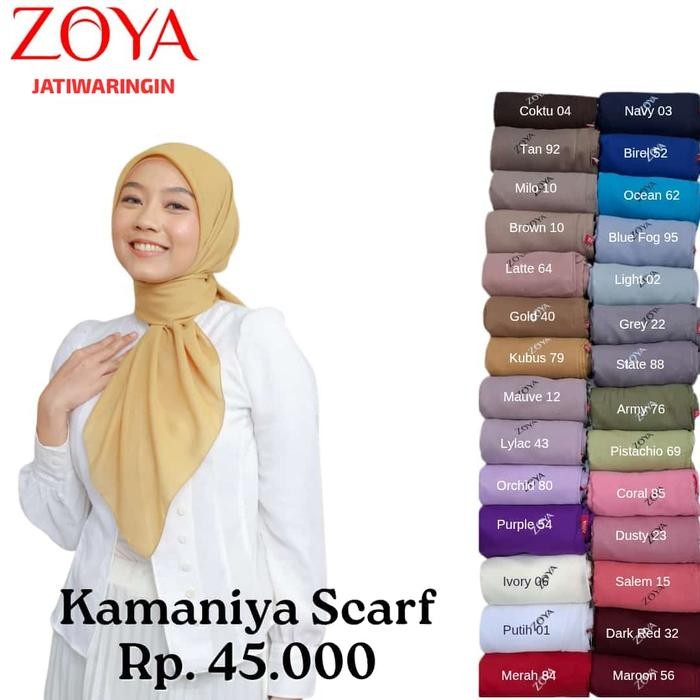 ZOYA Kamaniya Plain Scarf Kerudung Hijab Jilbab Segi Empat Polos