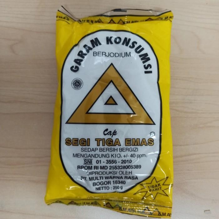 

(Allthebest) GARAM HALUS BERYODIUM 250gr/GARAM KONSUMSI CAP SEGITIGA/GARAM BUBUK