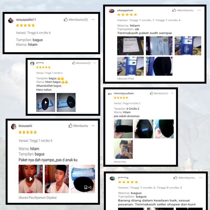 peci kopiah songkok pria tinggi 5cm 6cm 7cm hitam polos AC peci pria