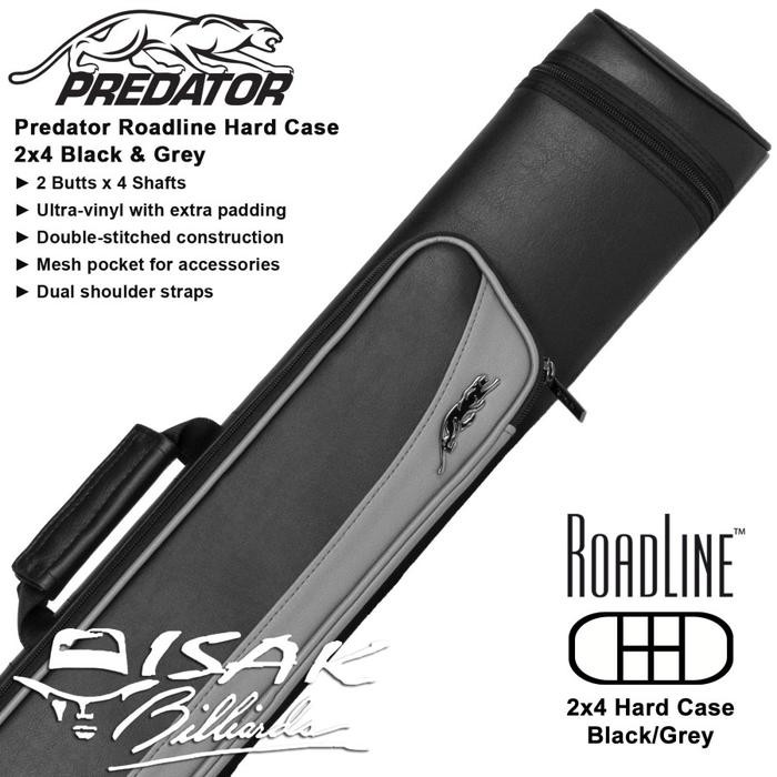 Predator Roadline 2x4 Hard Cue Case Black & Grey Tas Stick Billiard