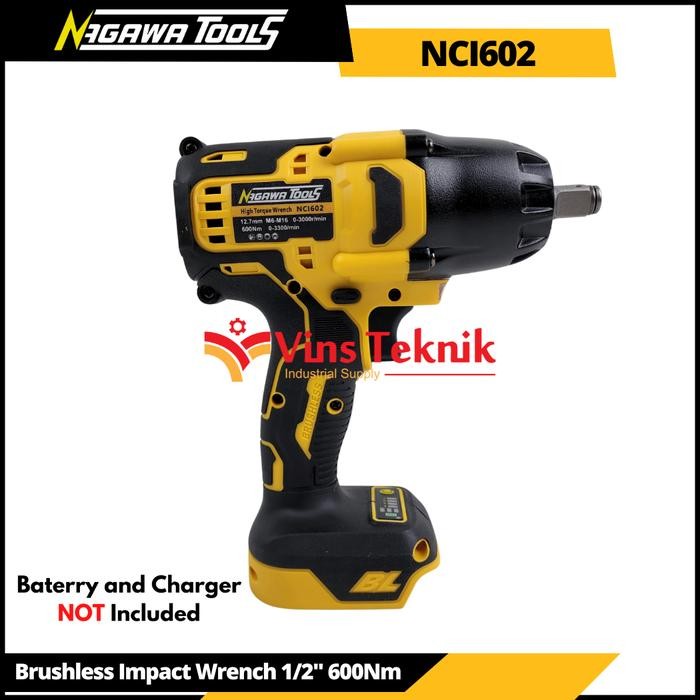 Brushless NCI 602 NAGAWA NCI602 mesin Impact wrench cordless
