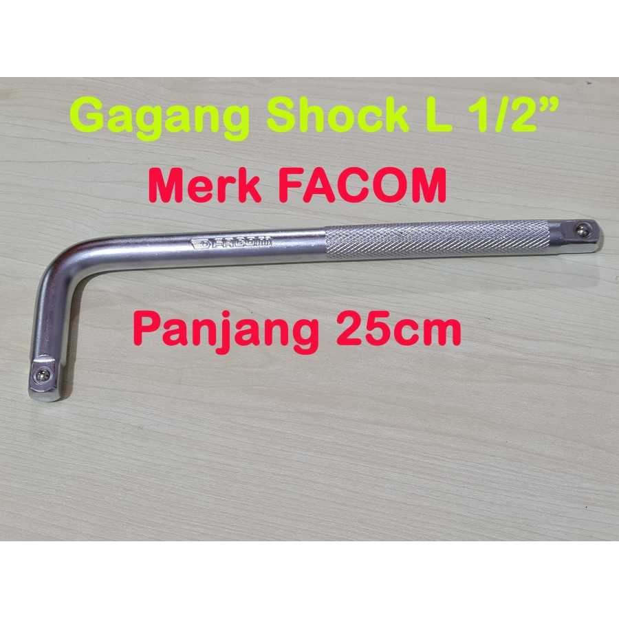 Facom Gagang Shock L 1/2"X10" L Handle Gagang Sock Sok Offset Handle Viral Fyp