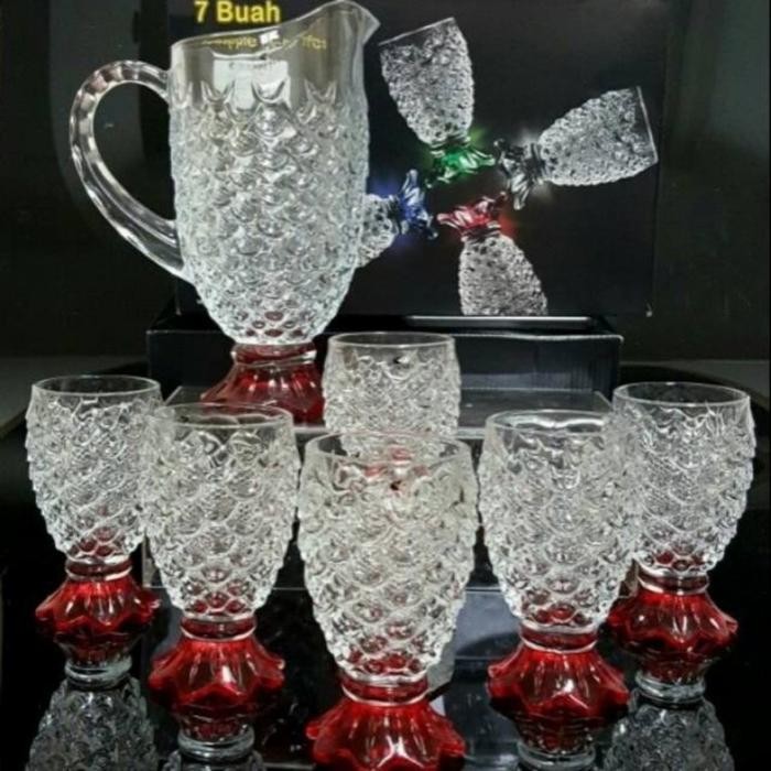 HOT SALE Vicenza Pineapple Pitcher Set Gelas Set Dan Teko Kaca VGC089KCW