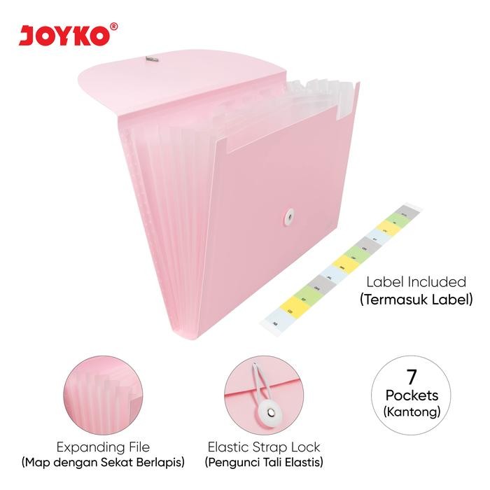 

Expanding File Map Harmonika Joyko EF-8F4 Pastel Color 7 Pocket
