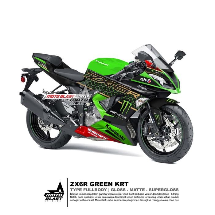 Decal Sticker Zx636 2014 Green Krt Motoblast