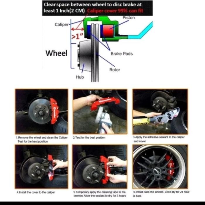 New Cover Kaliper Mobil/Cover Disk Lem Mobil/Cover Brembo Mbl Universal Original