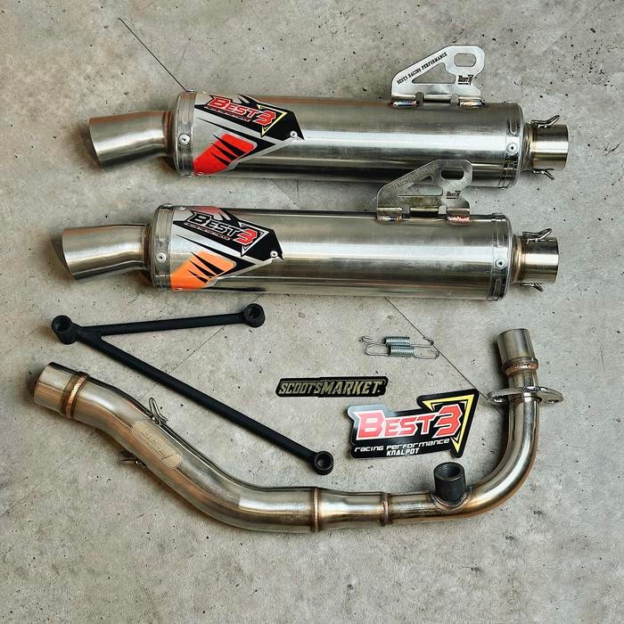 Knalpot Best3 Shukoi Long Vespa Matic Sprint Primavera S Lx 3V Iget
