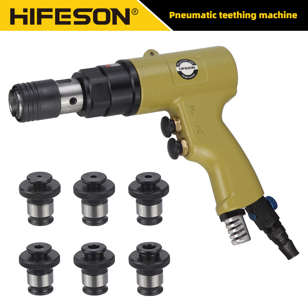 HIFESON Pneumatic Tapping Machine With 1/4 Air Inlet Pneumatic Tapping Tool For M3-M12 Screw Tap Dri