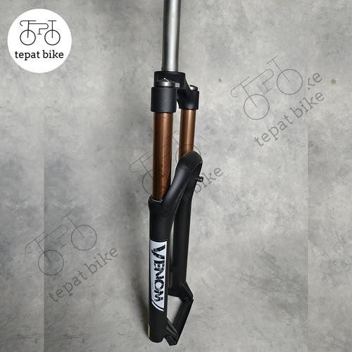 Fork Sepeda MTB Suspension Air Venom 26 27,5 T140 Hitam Black - 26