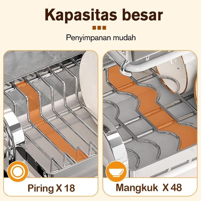 Rak Piring Rak Pengering Piring Stainless Rak Cuci Piring Anti Karat Gratisongkir