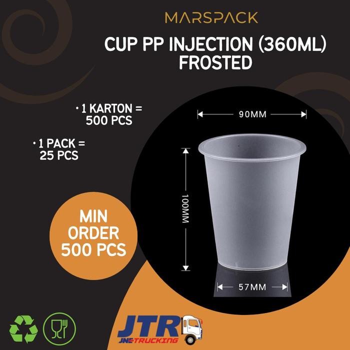 Cup Injection Pp 12Oz Fros (360Ml) - Cup Plastik Datar #Gratisongkir #Sale #Discount