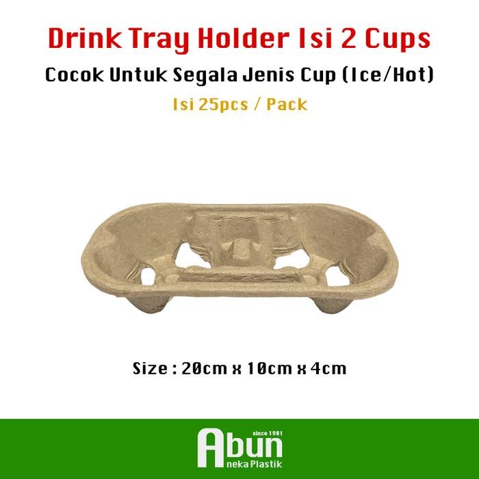 

(Expert) Drink Holder Paper Tray 2 Cups Isi 25pcs