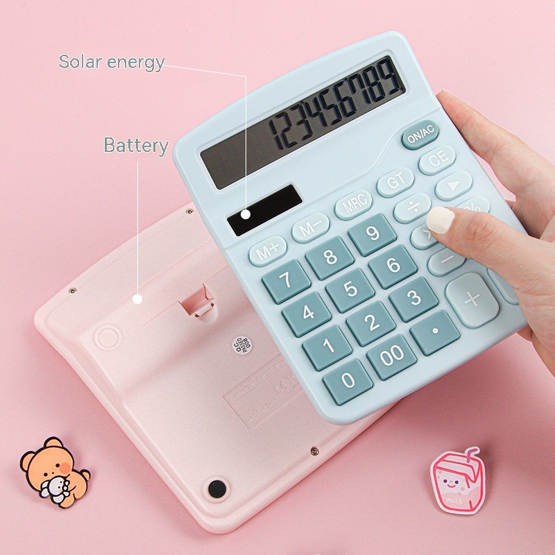 

12 Digits Electronic Calculator Solar Calculator Dual Power Supply Calculator for Home Office School