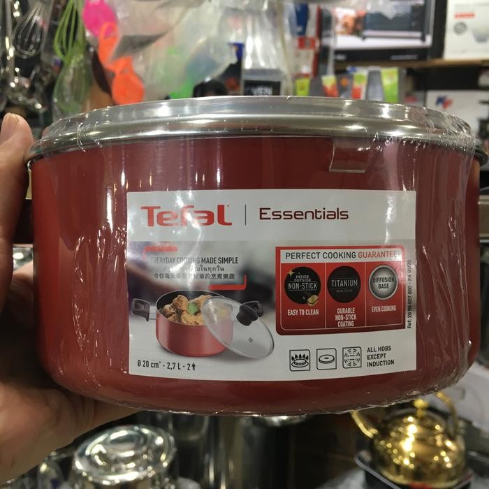 Tefal Panci Original Asli 20 Cm Teflon Anti Lengket Essentials Gratisongkir