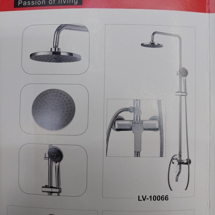 Paling Murah Shower Column Shower Tiang Set Keran Bathtub Lavenia Lv-10066 Original