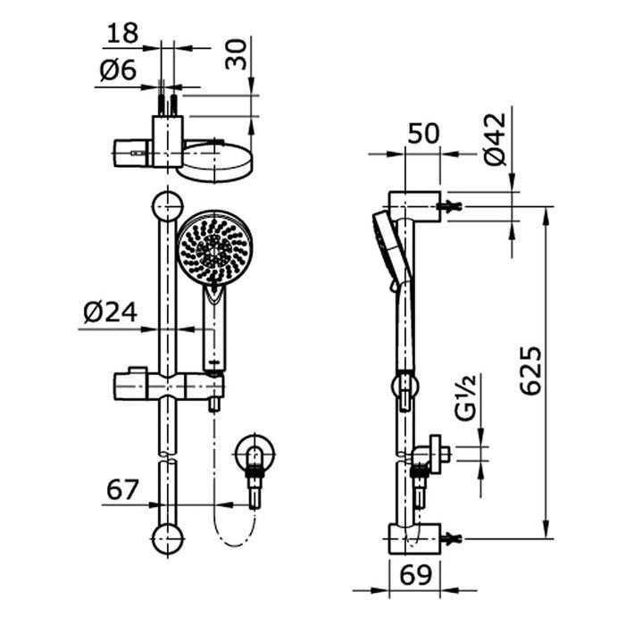 Paling Baik Toto Tx721Aev1N Sliding Rail Elbow Flexible Hose & Hand Shower S0515