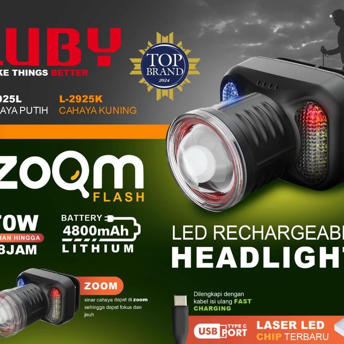 Harga Promo Senter Kepala Sensor Luby L-2882 / Headlamp Luby 10Watt