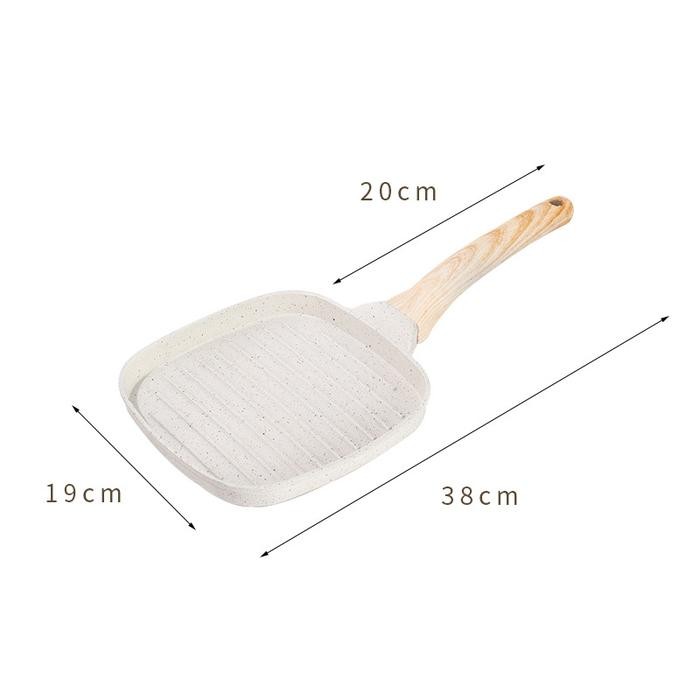 Grill Pan Anti Lengket Sauce Pan Frying Pan Kotak Uk 18Cm Impor